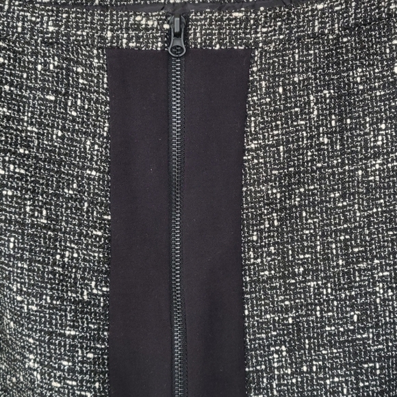 Narciso Rodriguez Black Grey Tweed Mini Pencil Skirt Office Boss Lady Sz 10 - Picture 6 of 11